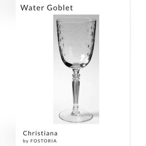 Fostoria Christiana Water Goblet